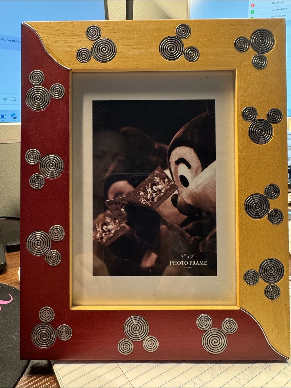 Disney Red and Gold Spiral Accent Photo Frame